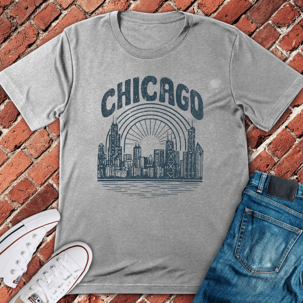 Vintage Sundown Skyline T-Shirt - Sport Grey