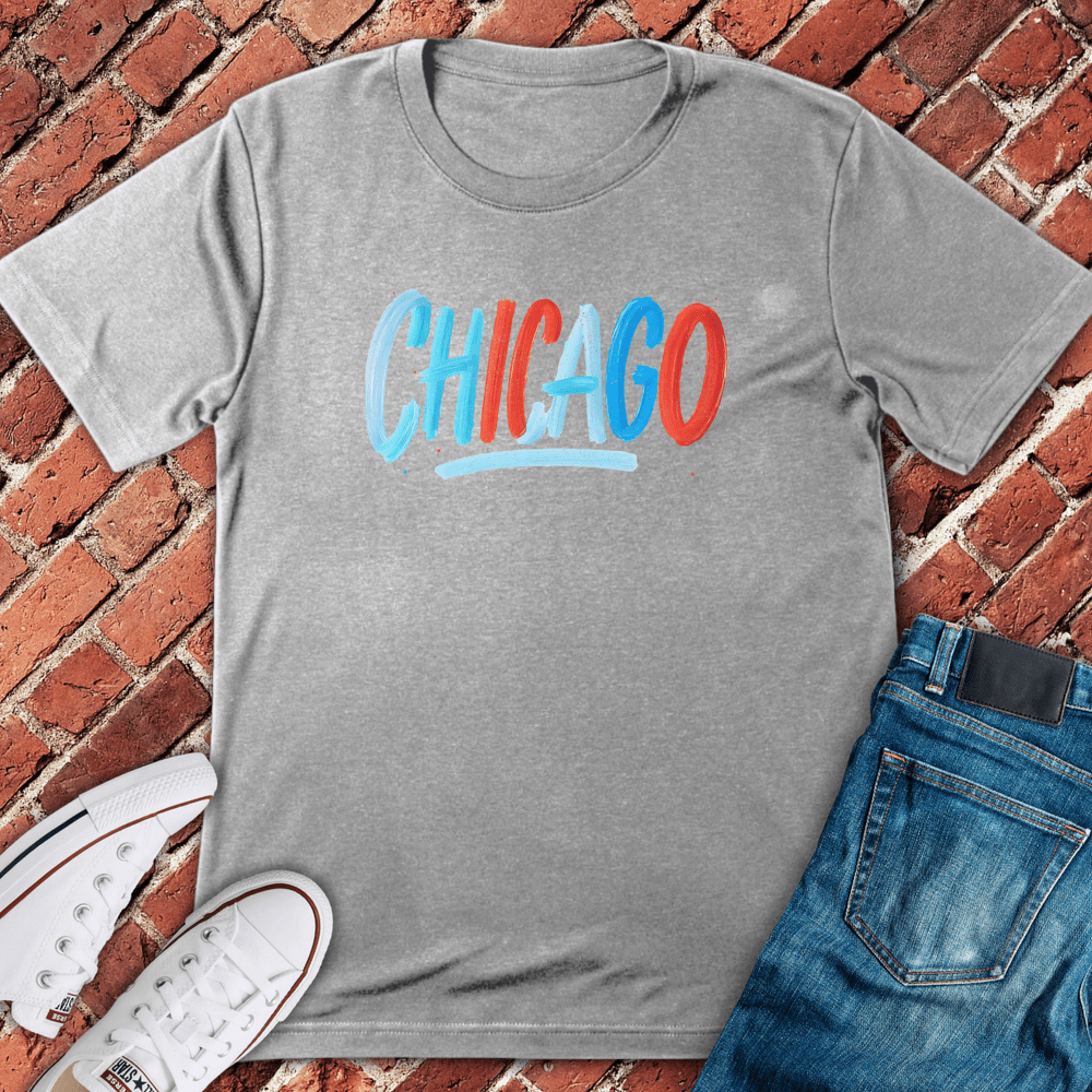Brushstroke Chicago T-Shirt - Sport Grey