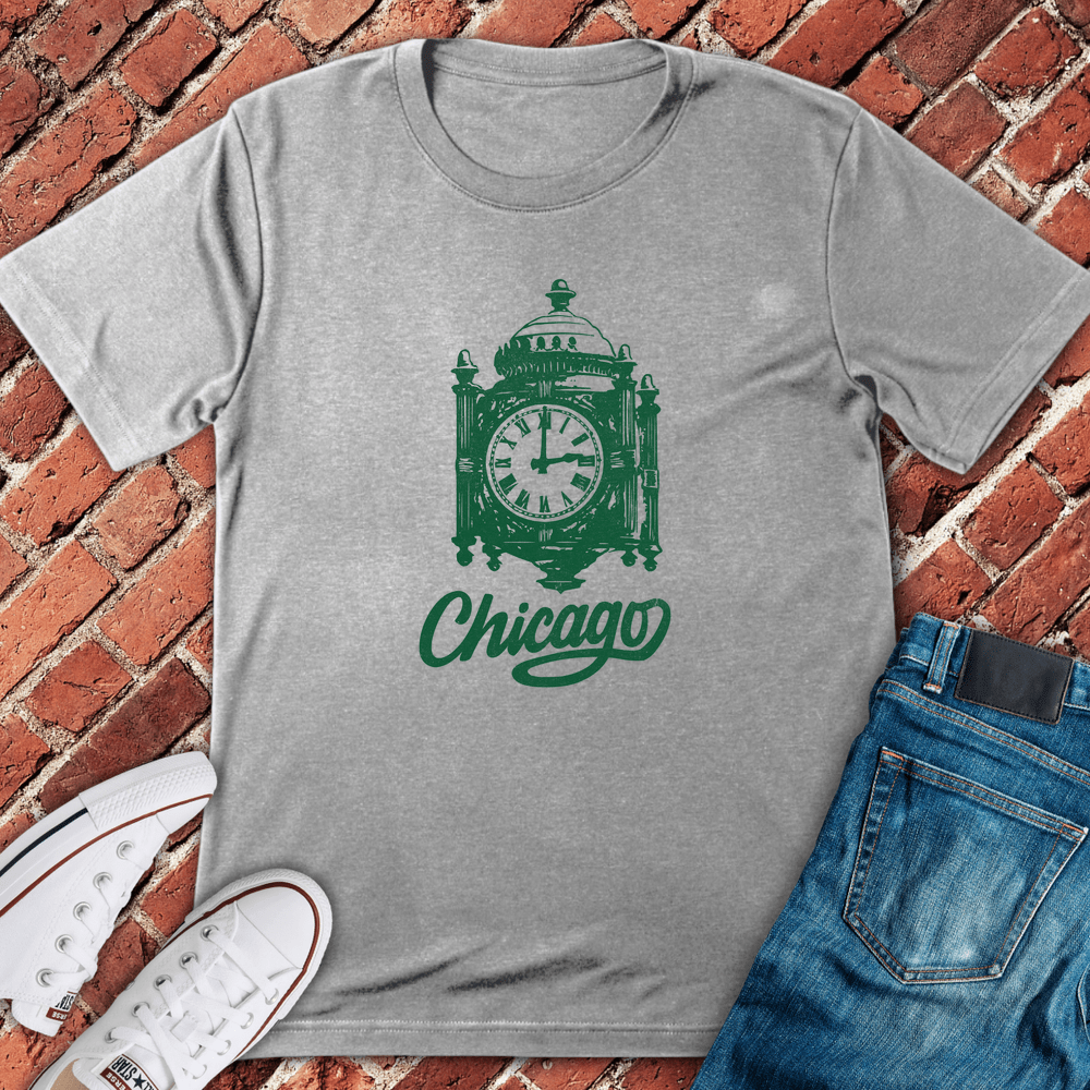 Chicago's Clock T-Shirt - Sport Grey