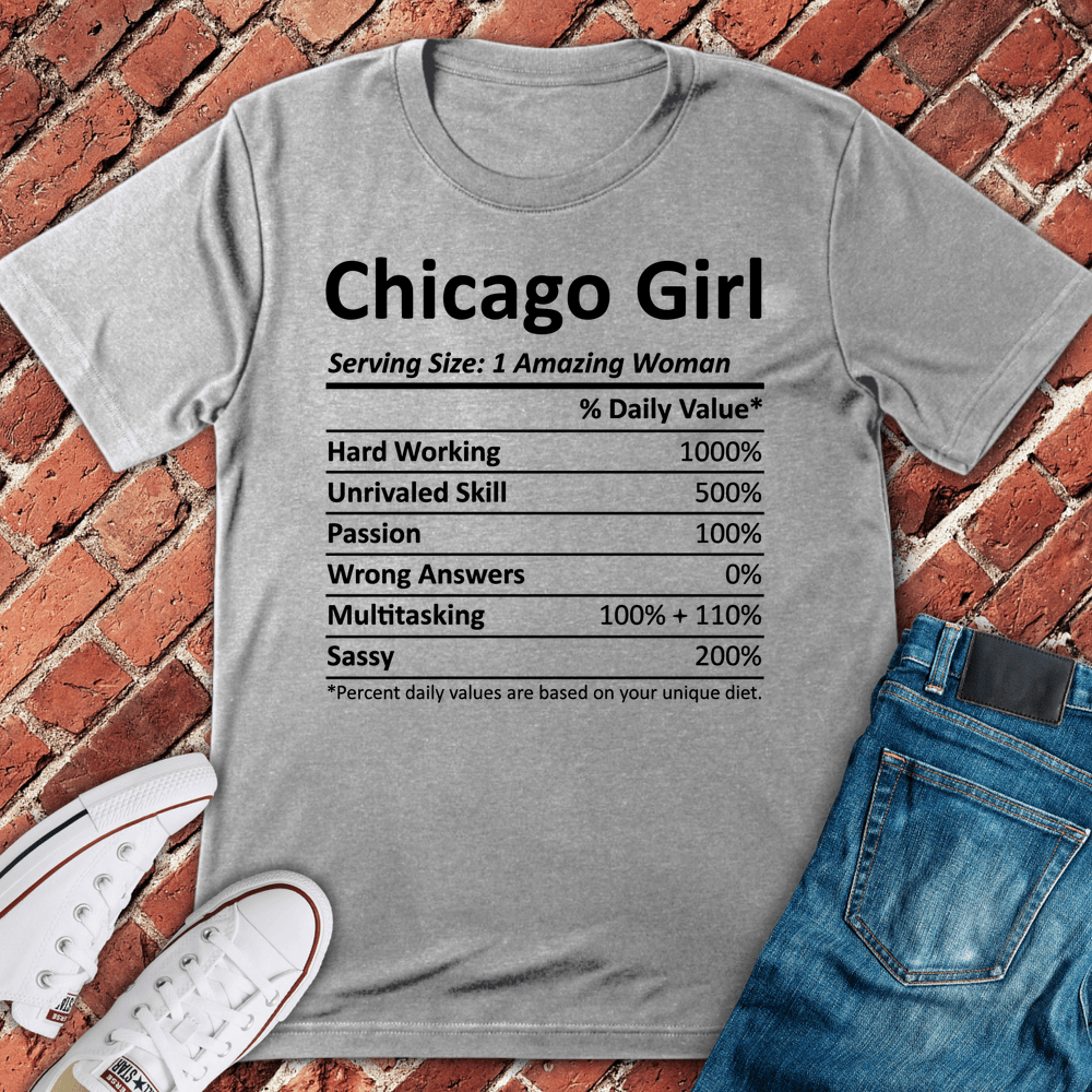 Chicago Girl Facts T-Shirt - Sport Grey