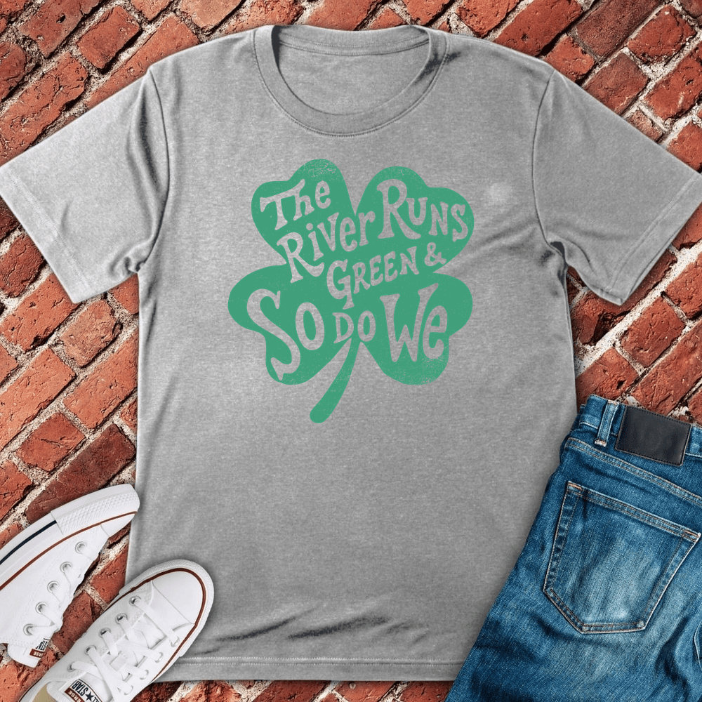 River Runs Green T-Shirt - Sport Grey