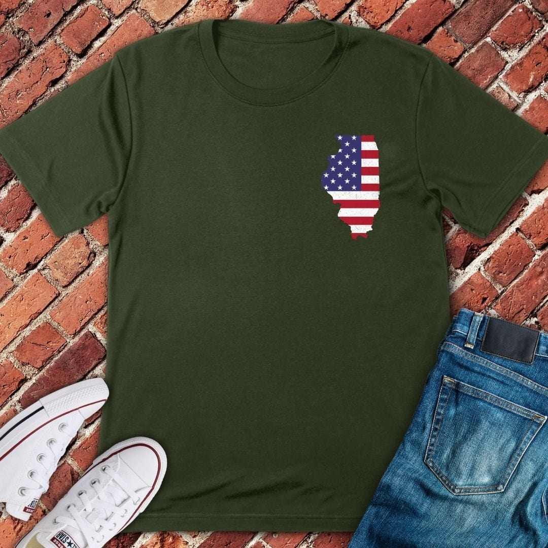 Illinois USA Flag T-Shirt