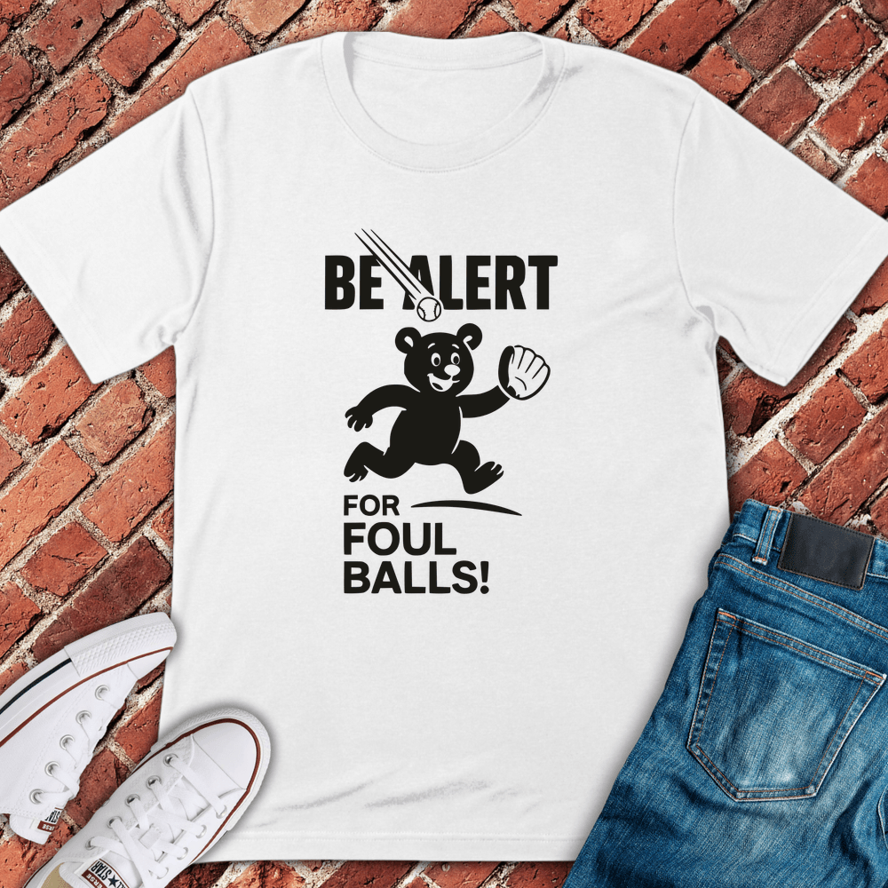 Foul Ball Alert T-Shirt - White
