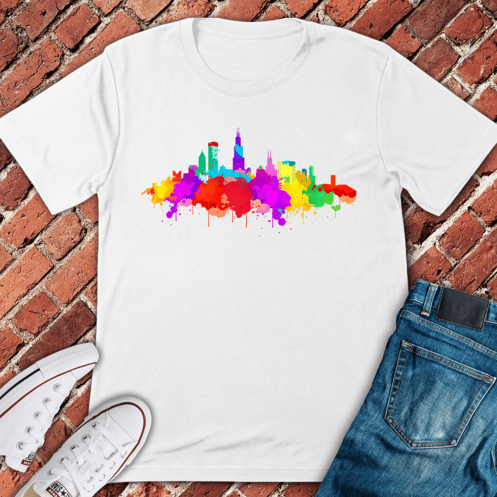 Colorburst Chicago T-Shirt - White