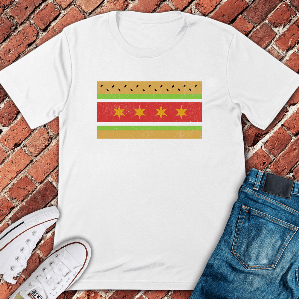 Chicago Dog Flag T-Shirt - White