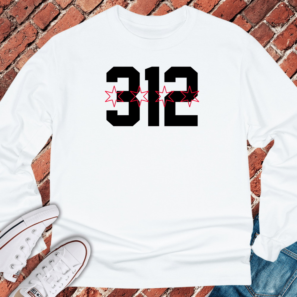 312 Stars Long Sleeve - White