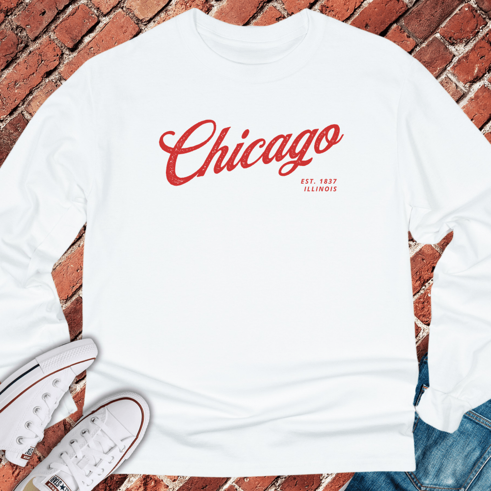Oldschool Chicago Long Sleeve - White