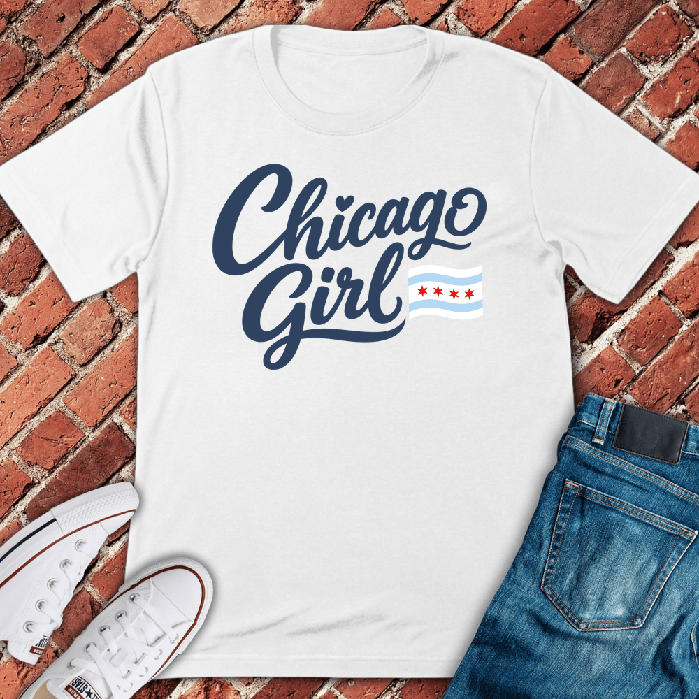 Chicago Girl Script T-Shirt - White