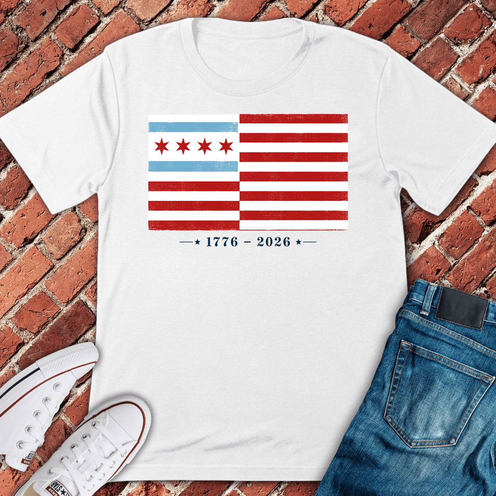 Chi Freedom Flag T-Shirt - White