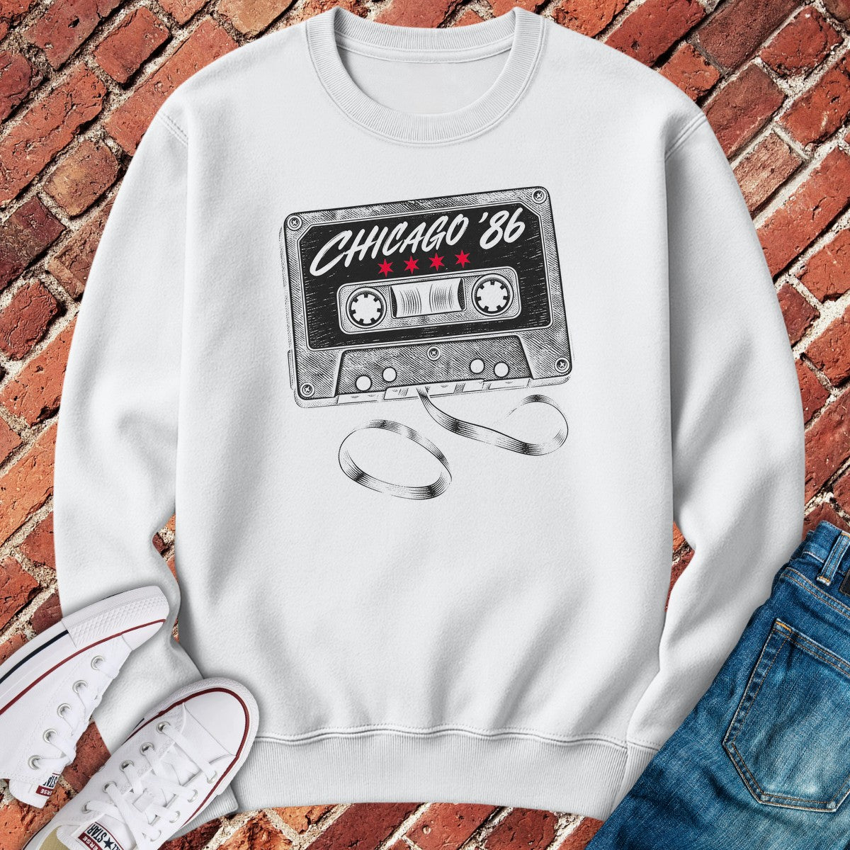 Chicago Mixtape Crewneck - White