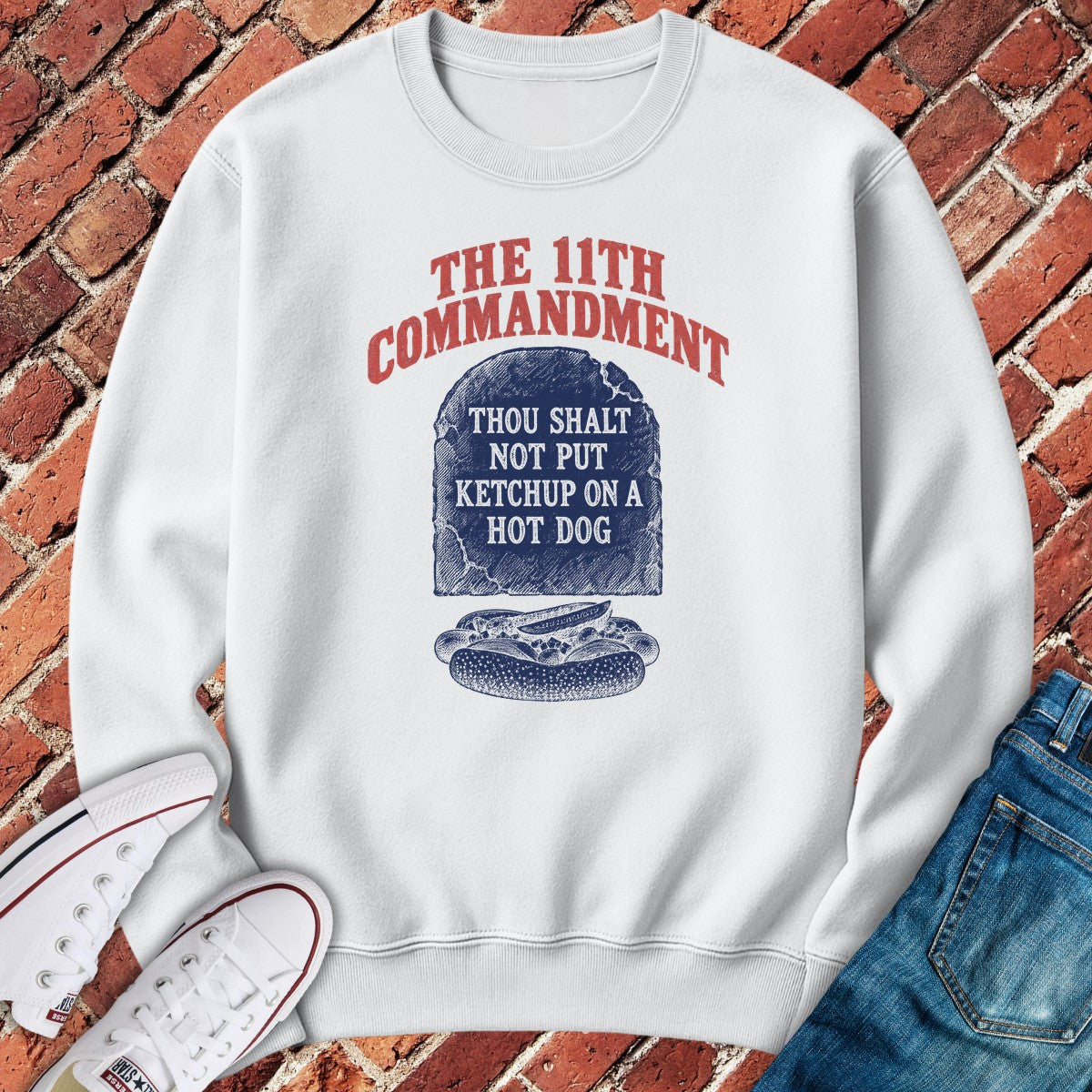 Eleventh Commandment Crewneck - White