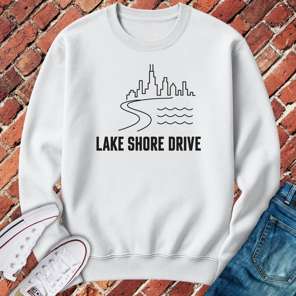 Shore Drive Crewneck - White