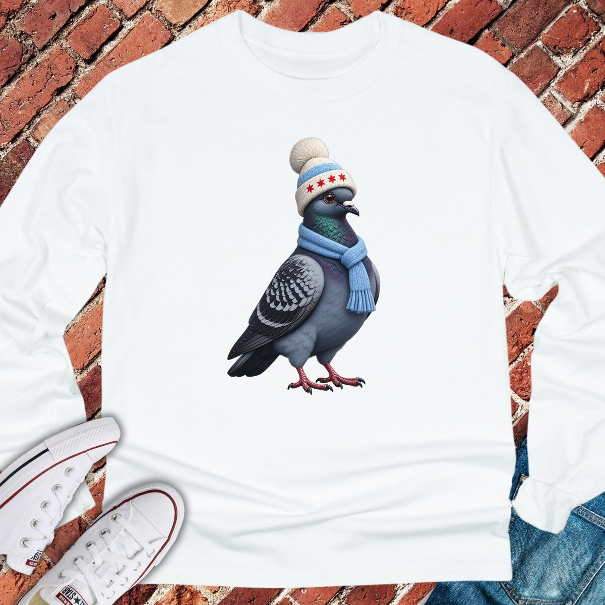 Winter Pigeon Long Sleeve - White
