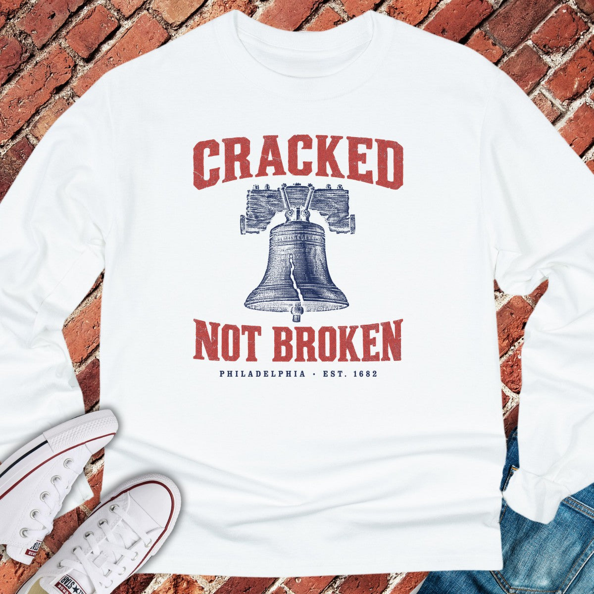 Cracked Bell Long Sleeve - White