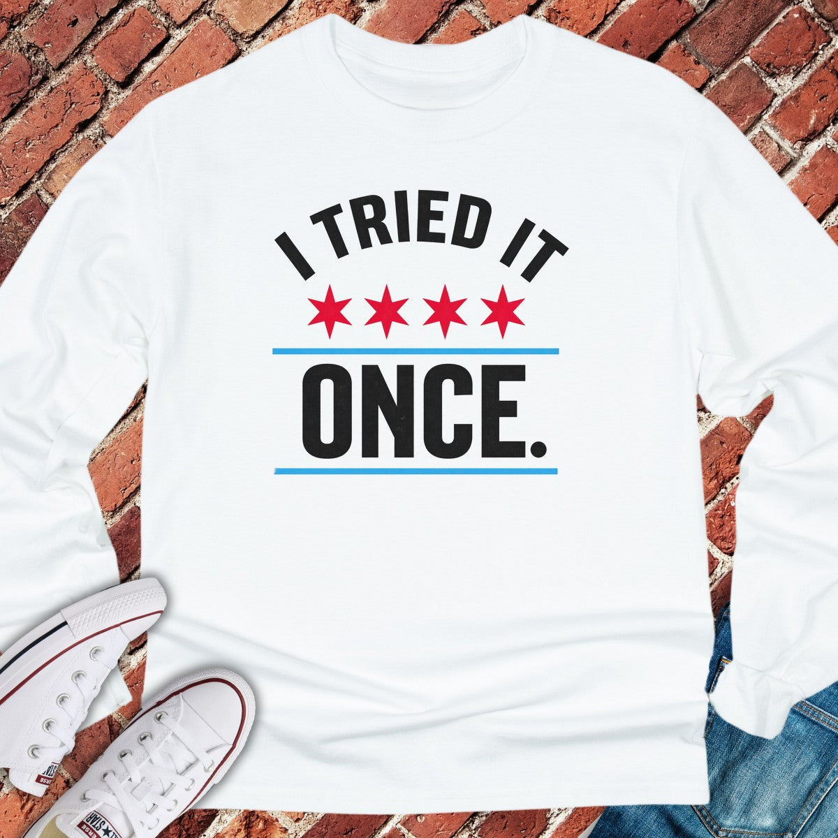 Tried Once Long Sleeve - White