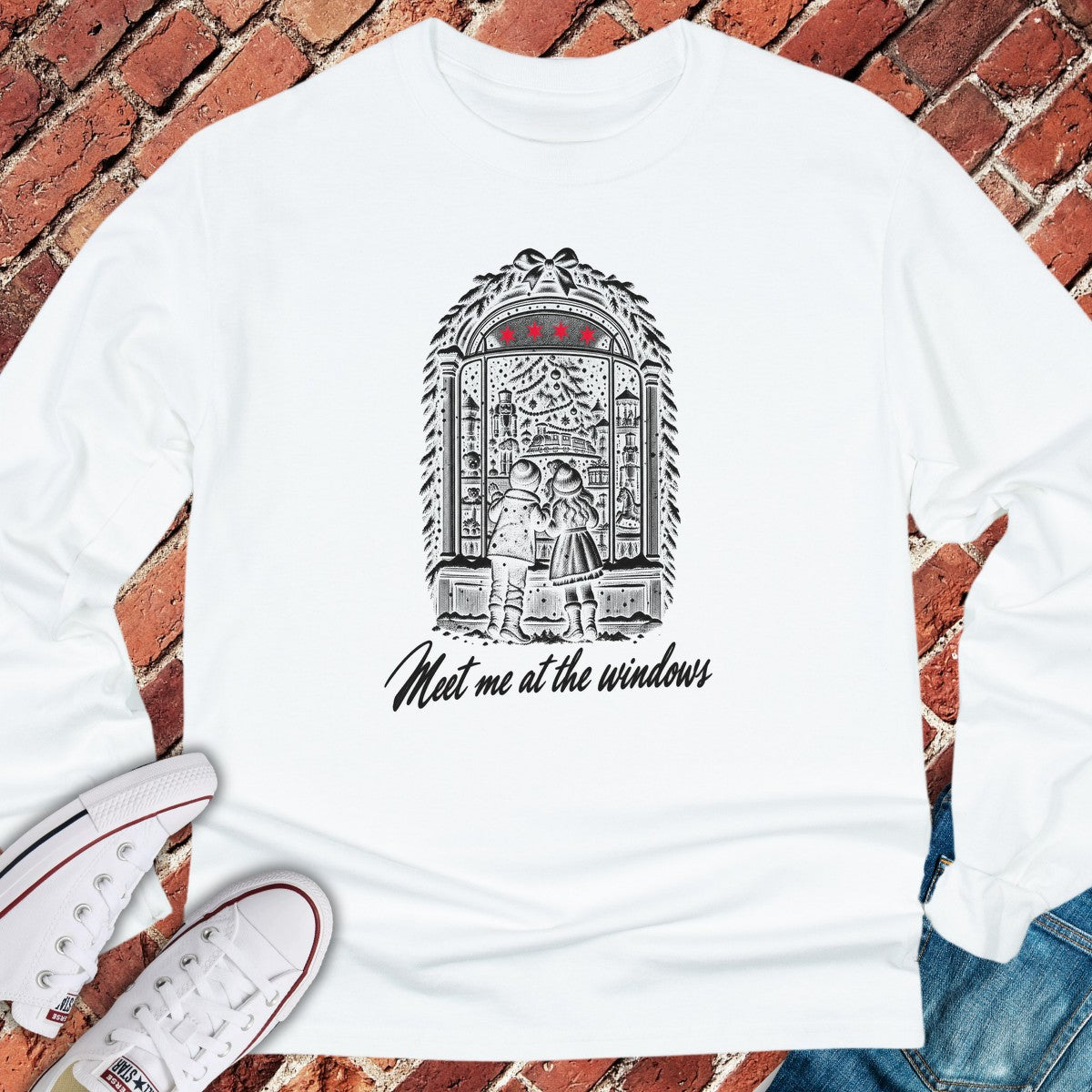 Holiday Windows Long Sleeve - White