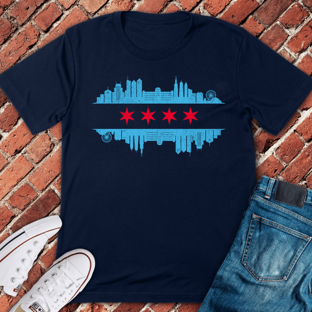 Chicago Skyline Flag T-Shirt