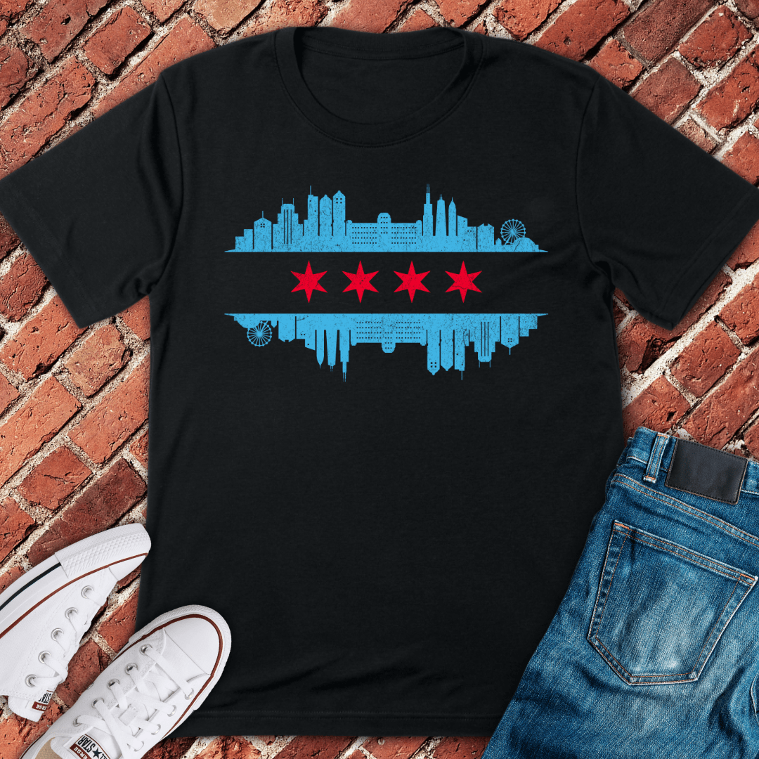 Chicago Skyline Flag T-Shirt