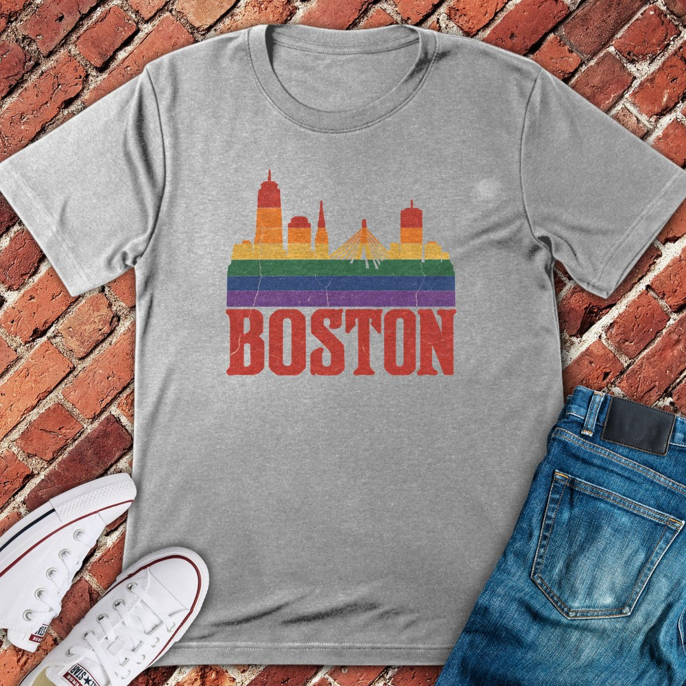 Rainbow Boston T-Shirt - Sport Grey