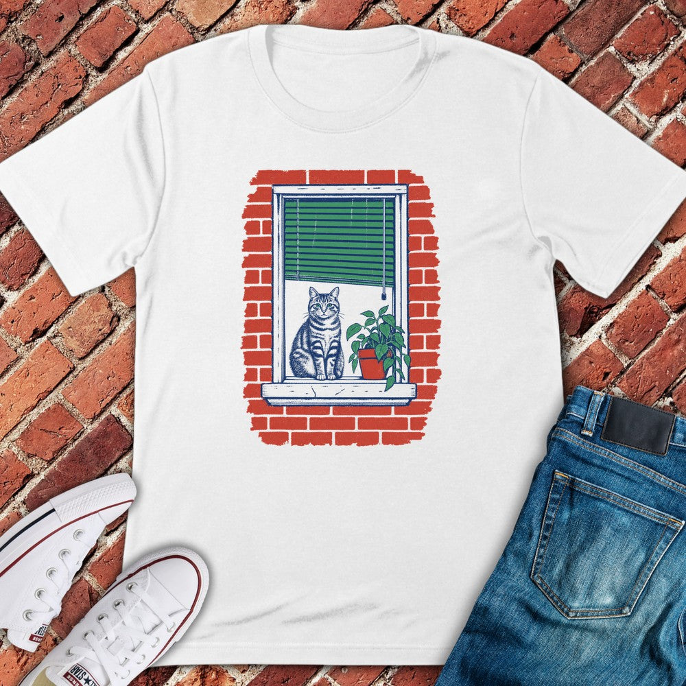 Window Cat T-Shirt - White