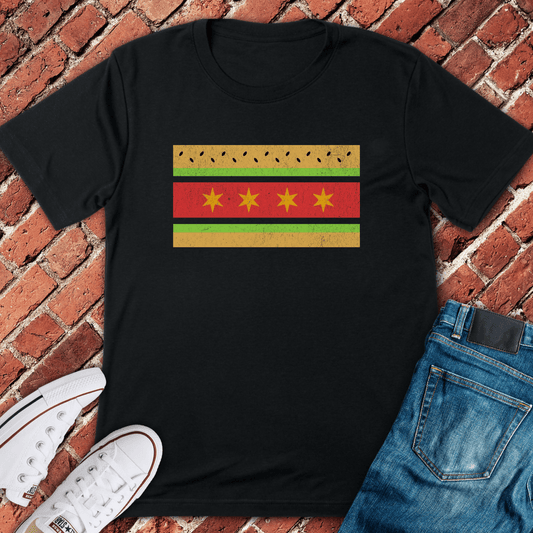 Chicago Dog Flag T-Shirt - Black