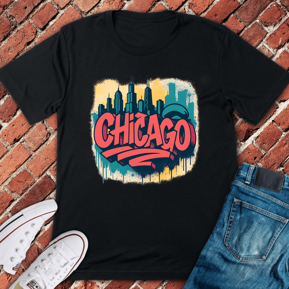 Graffiti Chicago T-Shirt - Black