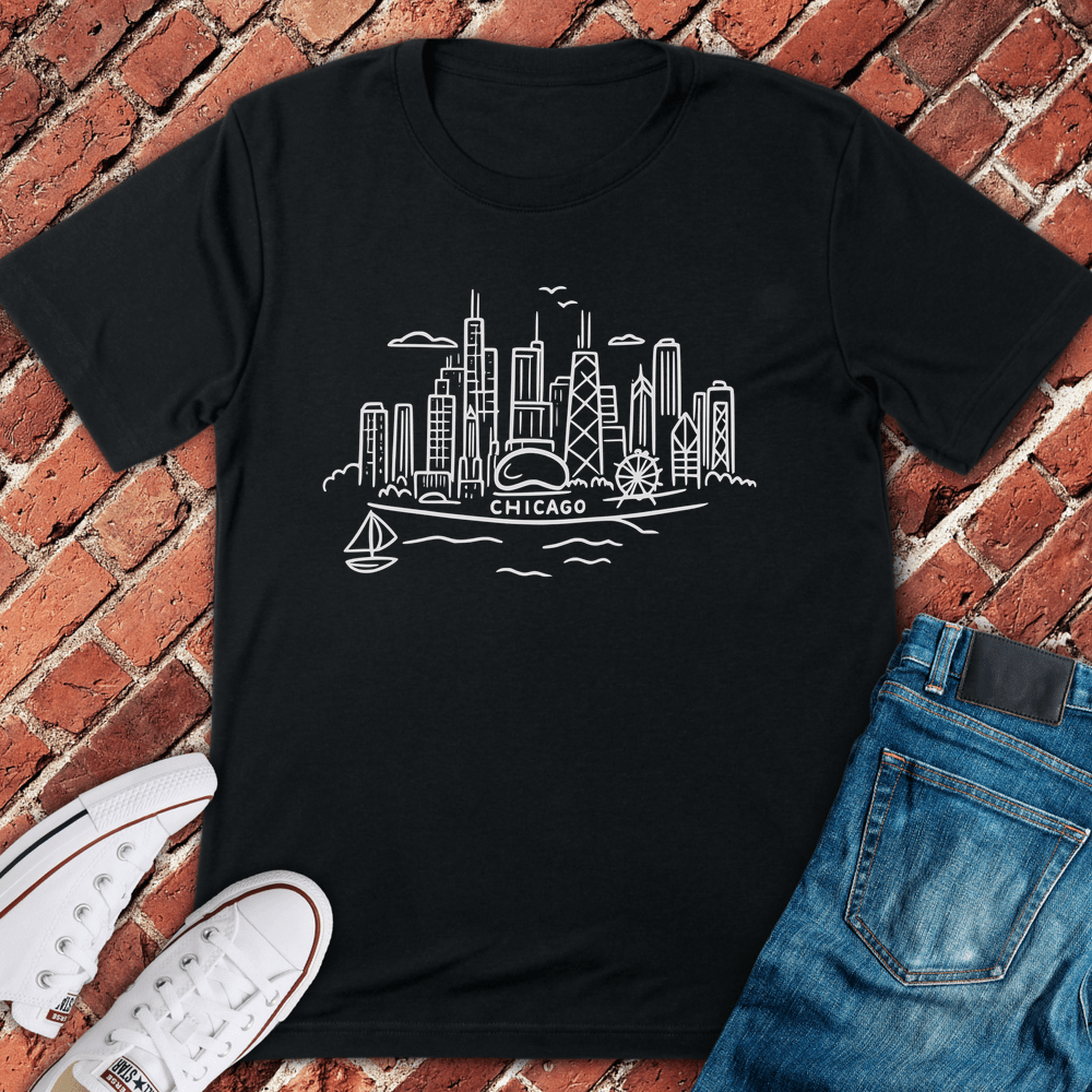 Chicago Coastline T-Shirt - Black