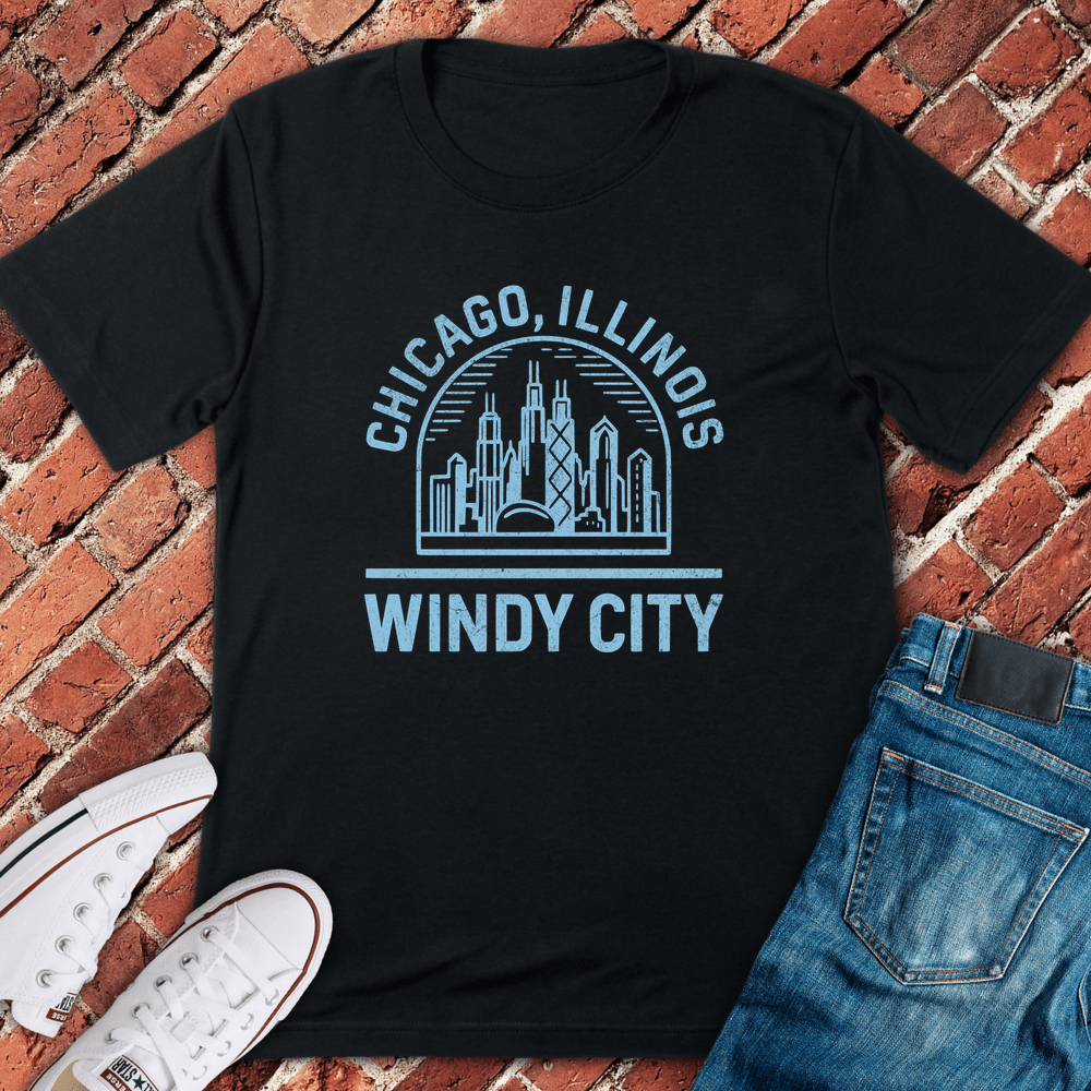 Windy City Stamp T-Shirt - Black