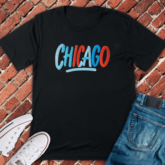 Brushstroke Chicago T-Shirt - Black