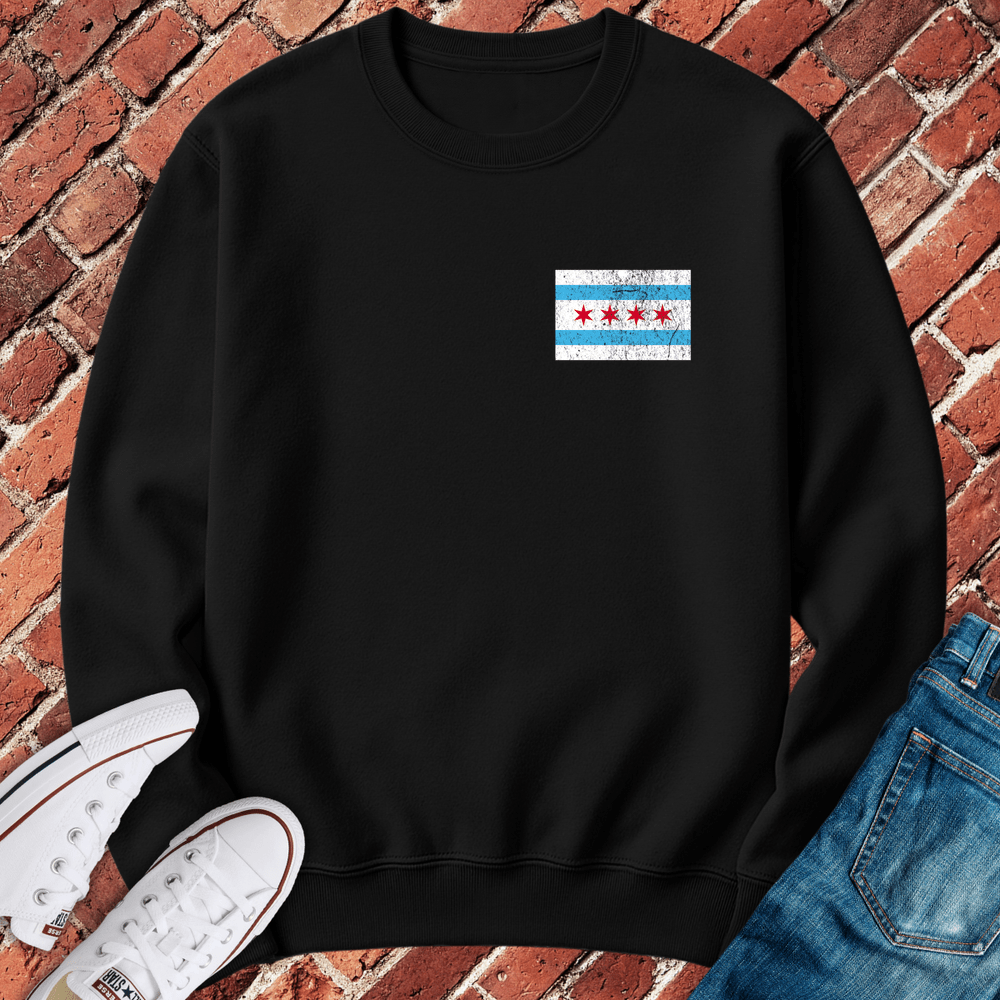 Chicago Flag Logo Crewneck - Black