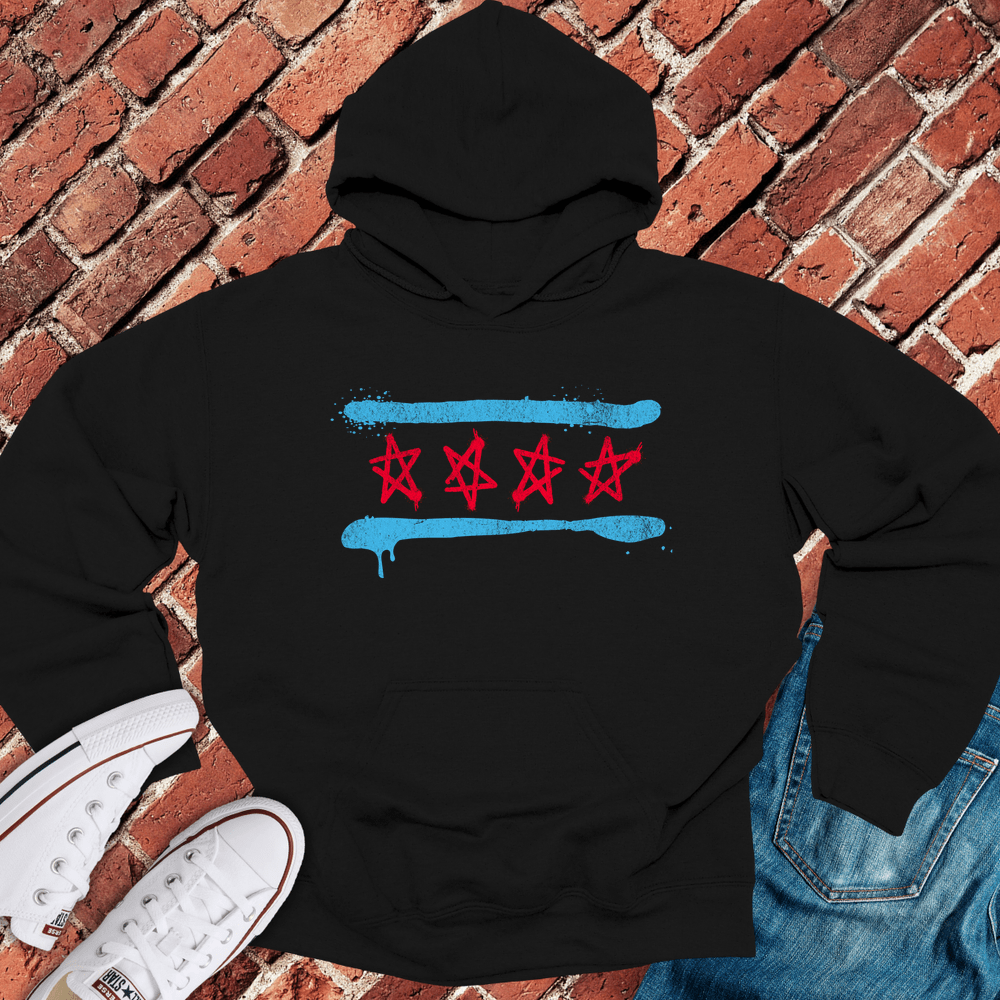 Spray Paint Flag Hoodie - Black