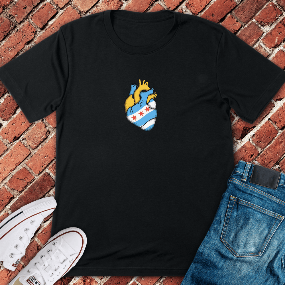 Flag Heart T-Shirt - Black