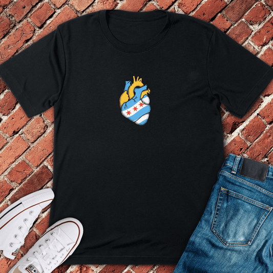 Flag Heart T-Shirt - Black