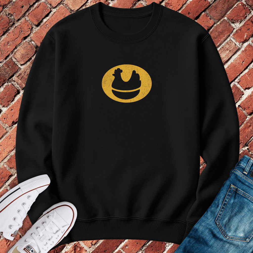 Vintage White Hen Crewneck - Black