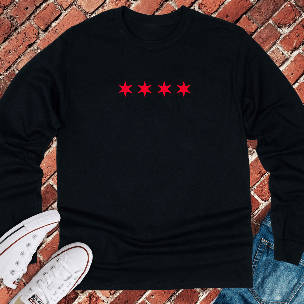 Six Point Stars Long Sleeve - Black