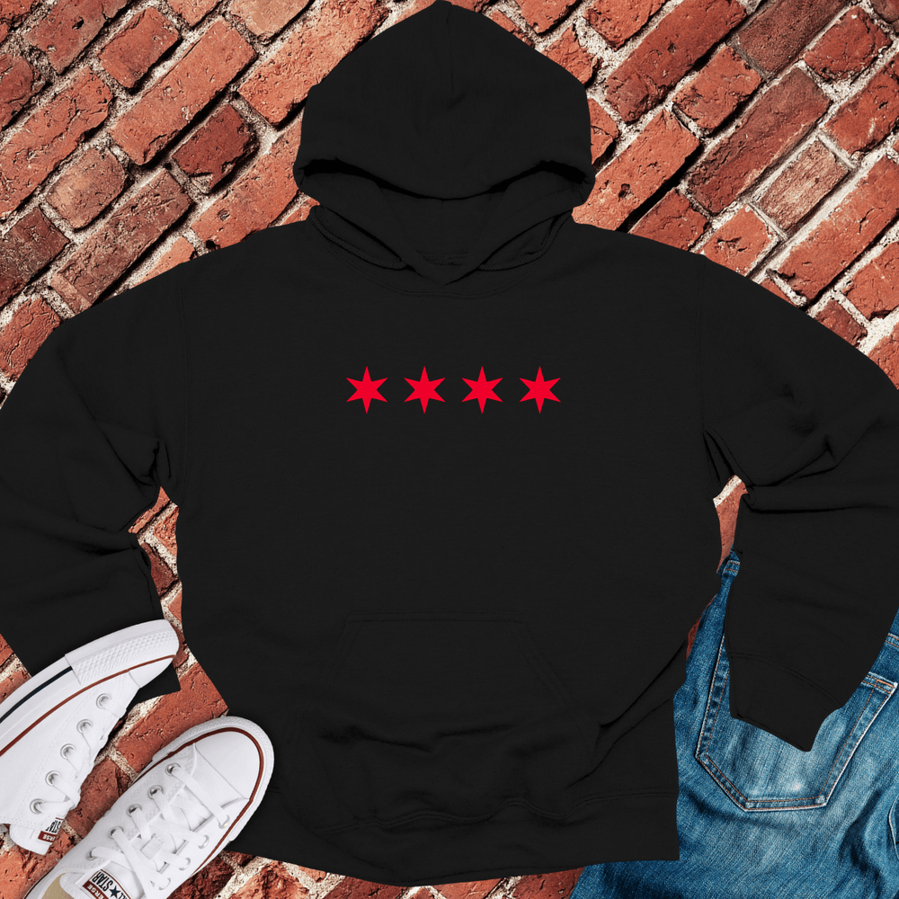 Six Point Stars Hoodie - Black