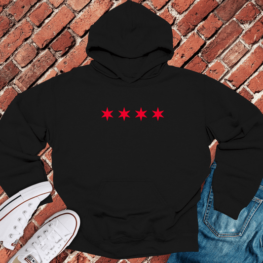 Six Point Stars Hoodie - Black