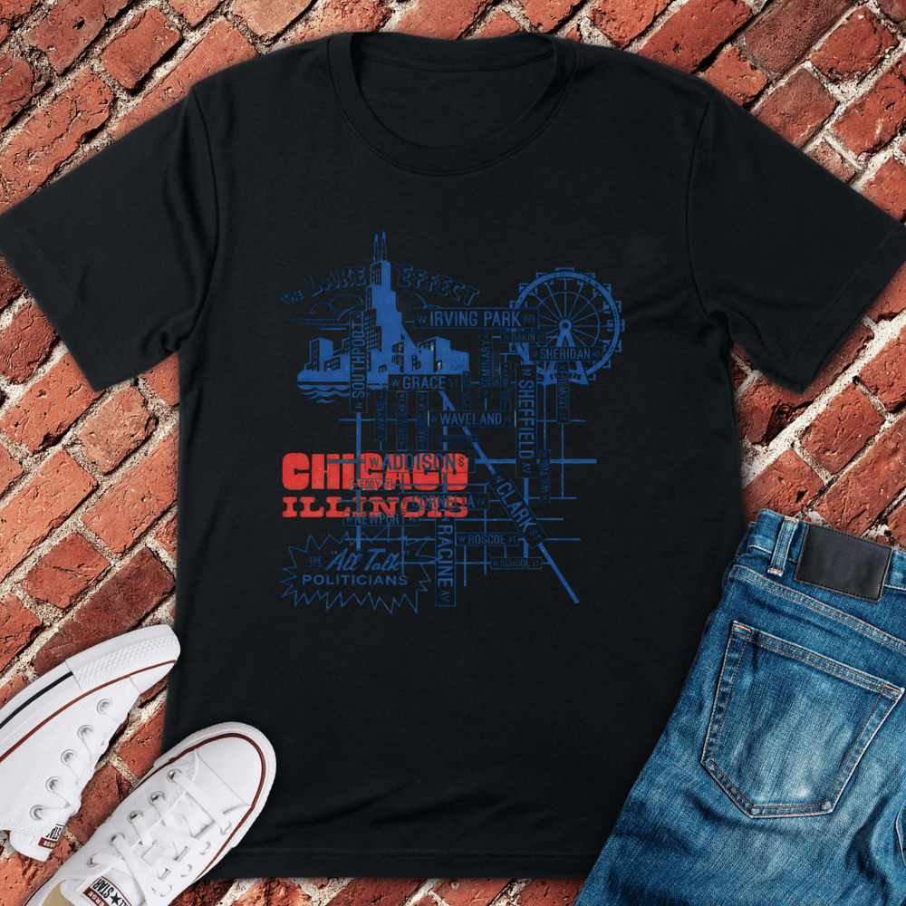 Chicago Blueprint T-Shirt - Black
