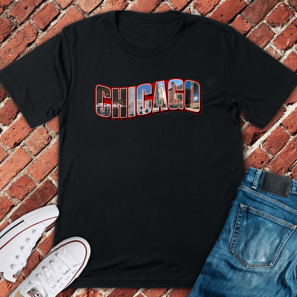 Retro Chicago Sign T-Shirt - Black