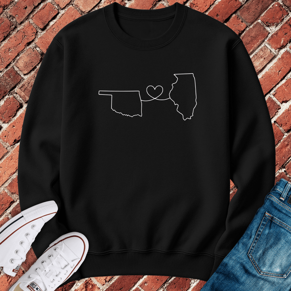 Oklahoma - Illinois Crewneck - Black