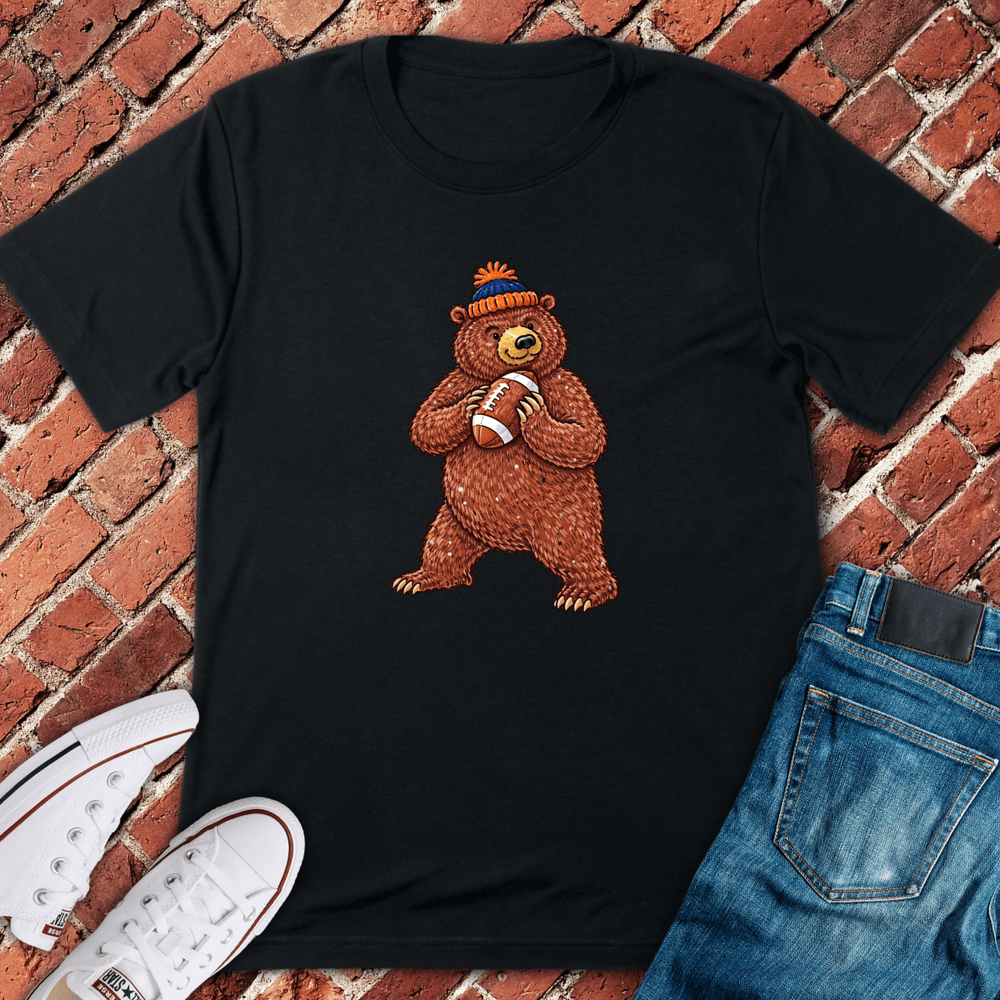 Football Bear T-Shirt - Black