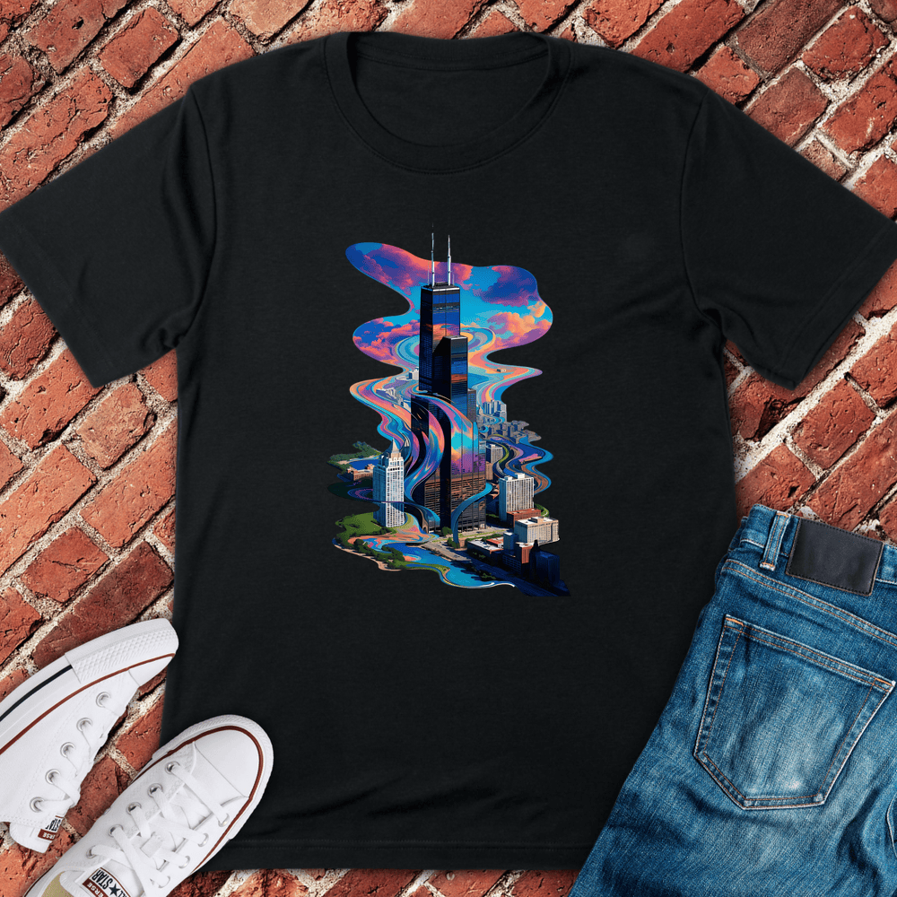 Trippy Skyline T-Shirt - Black