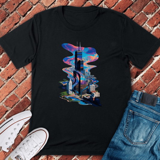 Trippy Skyline T-Shirt - Black