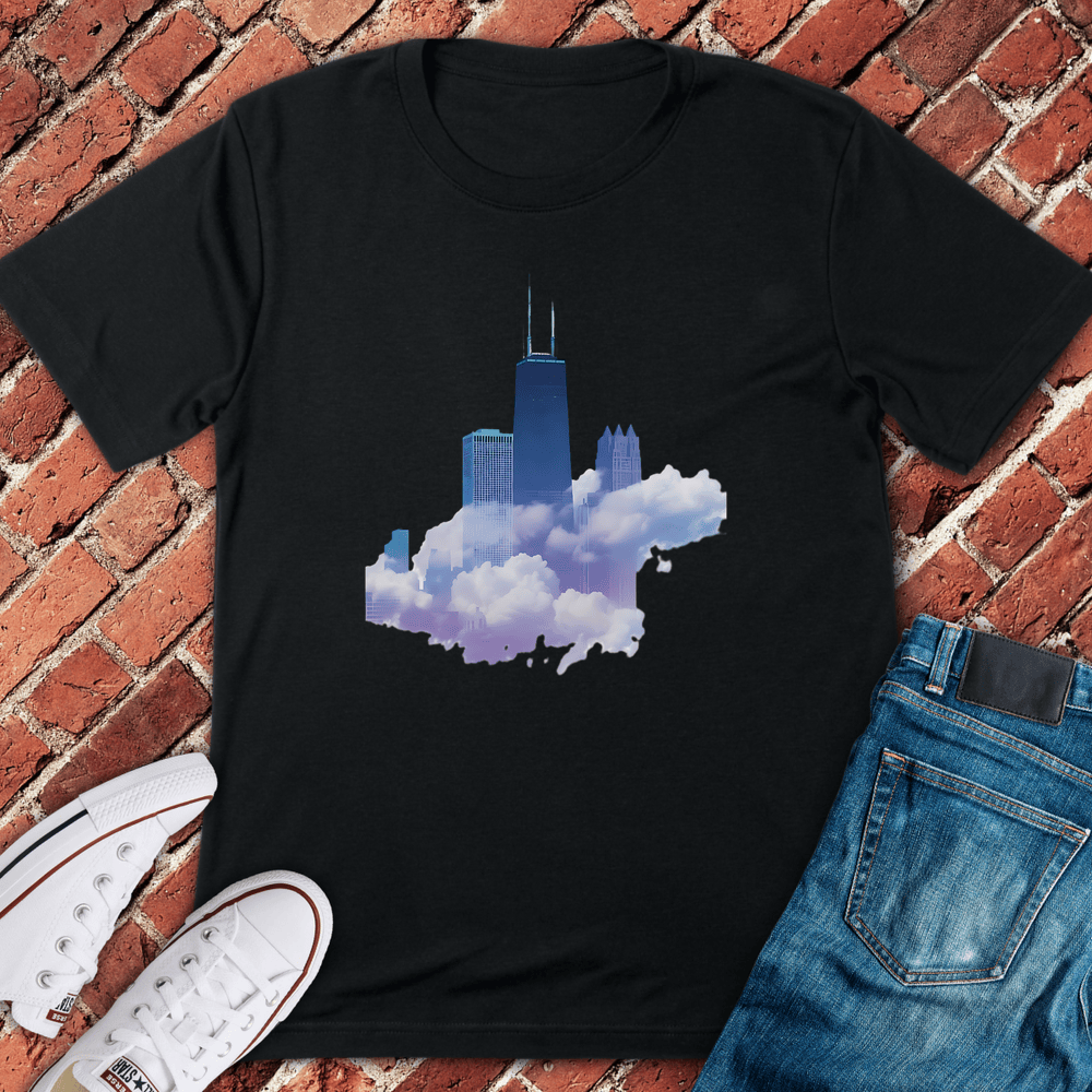 Clouds Skyline T-Shirt - Black