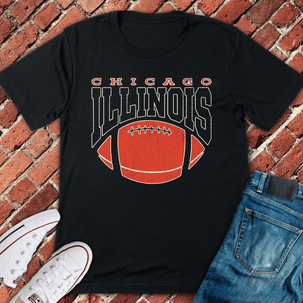Illinois Football Style T-Shirt - Black