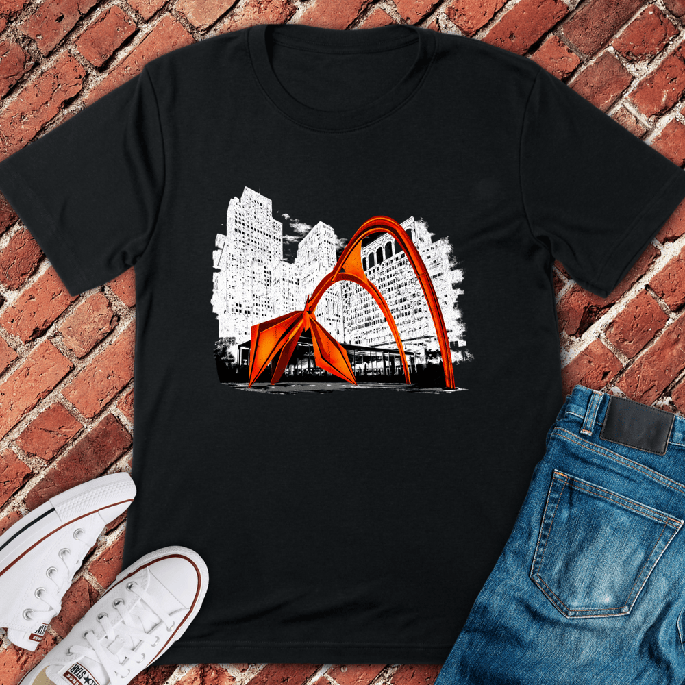 Flamingo Sculpture T-Shirt - Black