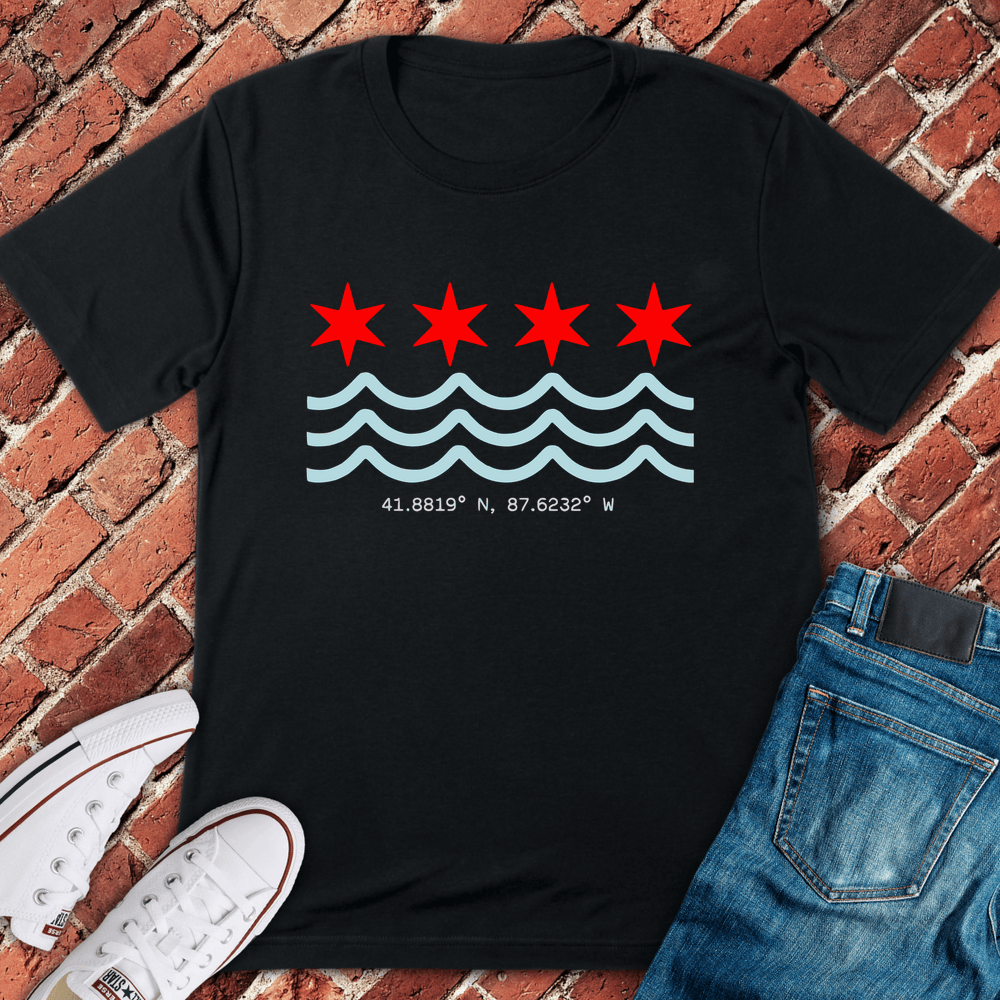 Wave & Stars T-Shirt - Black