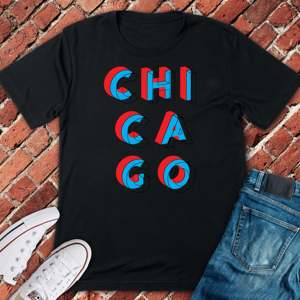 Chicago Split 3D T-Shirt - Black