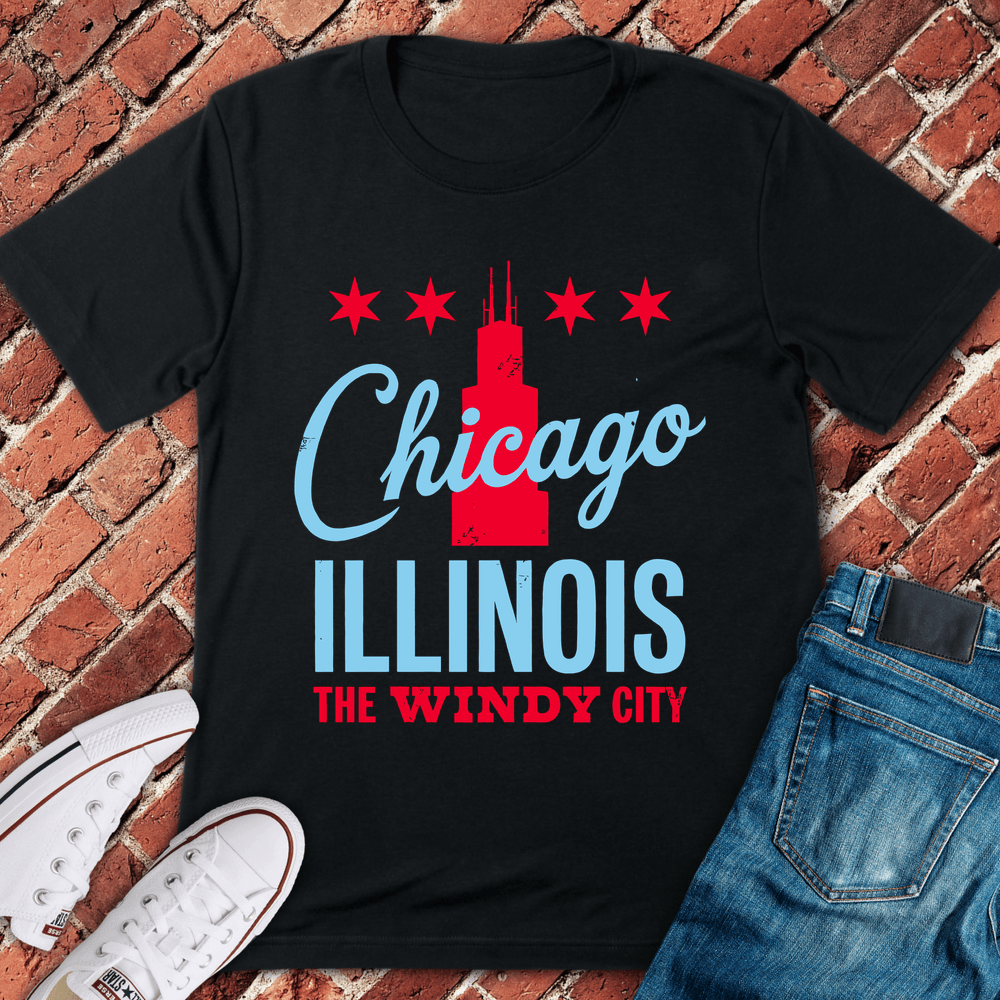 Chicago Illinois T-Shirt - Black