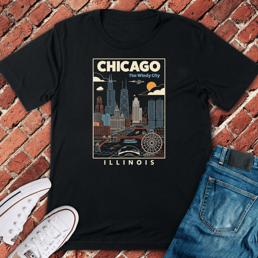 Windy Skyline T-Shirt - Black